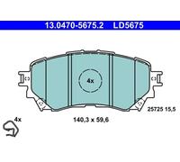 Plaquettes de frein 13.0470-5675.2 ATE pour MAZDA 6 A trois volumes 6 Break