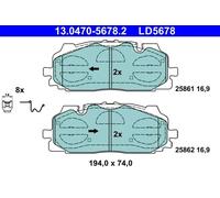 ATE Jeu de plaquettes de frein 13.0470-5678.2 avant céramique pour Audi, VW