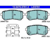 ATE Plaquettes de frein 13.0470-5781.2 – arrière céramique pour Hyundai, Kia
