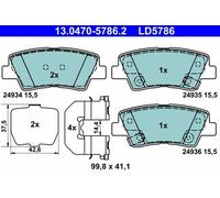 Plaquettes de frein 13.0470-5786.2 ATE pour SSANGYONG HYUNDAI KIA