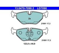 ATE Kit de plaquettes de frein 13-0470-7090-2 – Céramique pour freins à disque