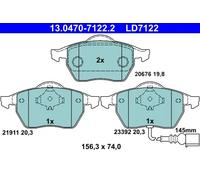 ATE Plaquettes de frein 13.0470-7122.2 Avant Céramique pour Audi, VW, SEAT, Skoda