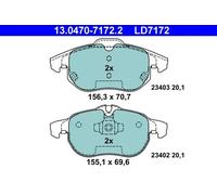 Plaquettes de frein 13.0470-7172.2 ATE pour SAAB OPEL FIAT