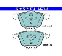 Plaquettes de frein 13.0470-7187.2 ATE pour VOLVO S60 I S80 I V70 II XC90 I VAN