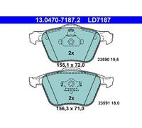 Plaquettes de frein 13.0470-7187.2 ATE pour VOLVO S80 I XC90 I V70 II S60 I