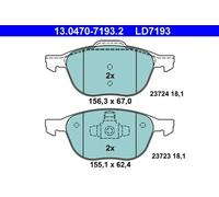 ATE Jeu de mâchoires de freins de stationnement 13.0470-7193.2 Céramique pour FORD MAZDA VOLVO