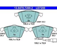 Jeu de plaquettes de frein ATE 13.0470-7200.2, avant, Céramique