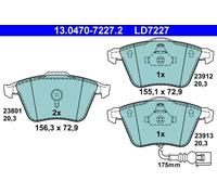 Jeu de plaquettes de frein ATE 13.0470-7227.2, avant, Céramique