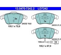 Plaquettes de frein 13.0470-7242.2 ATE pour AUDI SEAT VW
