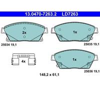 Plaquettes de frein 13.0470-7263.2 ATE pour CHEVROLET OPEL VAUXHALL