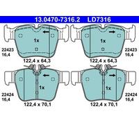 Plaquettes de frein 13.0470-7316.2 ATE pour MERCEDES-BENZ GLC GLC Coupe