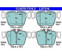 Plaquettes de frein 13.0470-7316.2 ATE pour MERCEDES-BENZ GLC GLC Coupe
