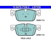 1x Kit de plaquettes de frein, frein à disque ATE 13.0470-7338.2