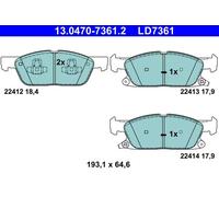 ATE Plaquettes de frein 13.0470-7361.2 pour Ford Focus IV / Focus IV Turnier