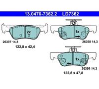 Plaquettes de frein 13.0470-7362.2 ATE pour HONDA JAZZ V