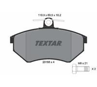 Plaquettes de frein 2016801 TEXTAR pour VW PASSAT B2 PASSAT B3/B4 SCIROCCO