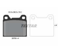 Textar 2075506 Plaquettes de Frein Disque Arrière pour Volvo C70 I S70 V70 I