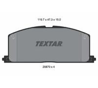 Textar 2087001 Plaquettes de Frein Disque Avant pour Toyota Camry Calcio II