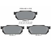 Plaquettes de frein 2095902 TEXTAR pour HONDA CIVIC IV A trois volumes CRX I