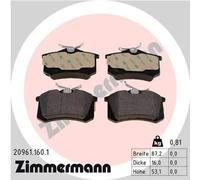 Plaquettes de frein 20961.160.1 ZIMMERMANN pour AUDI CITROËN DS NISSAN OPEL SEAT