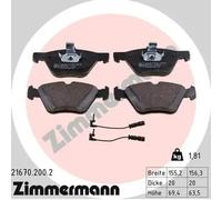 Plaquettes de frein 21670.200.2 ZIMMERMANN pour MERCEDES-BENZ CHRYSLER