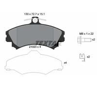 Plaquettes de frein 2192001 TEXTAR pour MITSUBISHI PROTON VOLVO