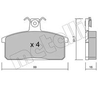 Metelli Plaquettes de frein 22-0026-0 - Fabriqué en Italie - Avant pour Suzuki Lancia Seat