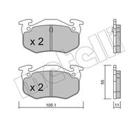 metelligroup 22-0038-0 Plaquettes de Frein, Made in Italy, Pièce de Rechange pour Voiture, Certifiés ECE R90, Sans Cuivre