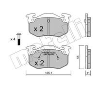 Plaquettes de frein 22-0038-1 METELLI pour RENAULT CLIO I 19 I 19 I Chamade
