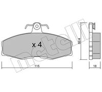 Plaquettes de frein 22-0039-0 METELLI pour SKODA FORD