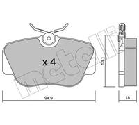 Plaquettes de frein 22-0041-0 METELLI pour MERCEDES-BENZ 190