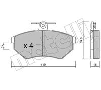 Plaquettes de frein 22-0050-0 METELLI pour SEAT VW