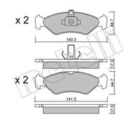 Kit De Plaquettes De Frein Frein À Disque Metelli 22-0088-0 pour Ford Mazda