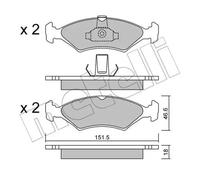Plaquettes de frein 22-0093-0 METELLI pour FORD MAZDA