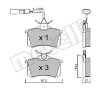 Plaquettes de frein 22-0100-3 METELLI pour SEAT VW FORD