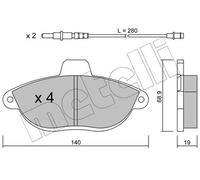 Plaquettes de frein 22-0105-0 METELLI pour CITROËN FIAT PEUGEOT