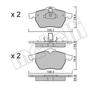 Plaquettes de frein 22-0118-0 METELLI pour OPEL SAAB
