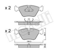 Plaquettes de frein 22-0122-0 METELLI pour BMW 5 5 Touring 7 3 Coupé 3 Z3 Coupé