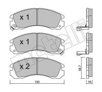 Plaquettes de frein 22-0134-0 METELLI pour MITSUBISHI PEUGEOT CITROËN