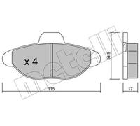 Plaquettes de frein 22-0137-0 METELLI pour FIAT CINQUECENTO
