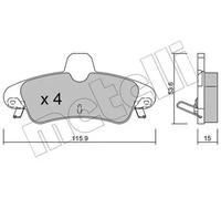 Plaquettes de frein 22-0143-1 METELLI pour FORD MONDEO II MONDEO II Turnier
