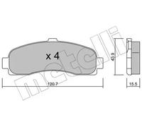 Plaquettes de frein 22-0145-0 METELLI pour NISSAN MICRA II