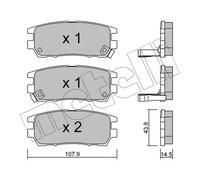 Plaquettes de frein 22-0151-0 METELLI pour MITSUBISHI PAJERO II