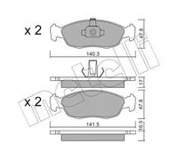 Kit De Plaquettes De Frein Frein À Disque Metelli 22-0156-1 pour Citroën Peugeot