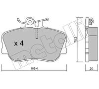 Plaquettes de frein 22-0158-0 METELLI pour MERCEDES-BENZ
