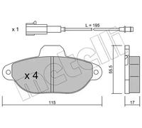 Plaquettes de frein 22-0159-2 METELLI pour FORD FIAT