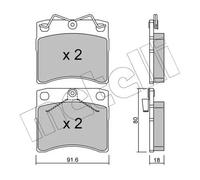 Plaquettes de frein 22-0163-1 METELLI pour VW TRANSPORTER T4 Autobus/Autocar