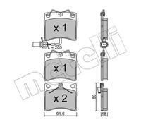 Plaquettes de frein 22-0163-2 METELLI pour VW TRANSPORTER T4 Fourgon