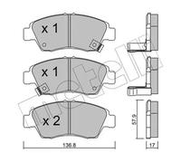Plaquettes de frein 22-0175-0 METELLI pour HONDA CIVIC V Hatchback CRX III