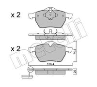Plaquettes de frein 22-0181-2 METELLI pour AUDI SEAT VW SKODA